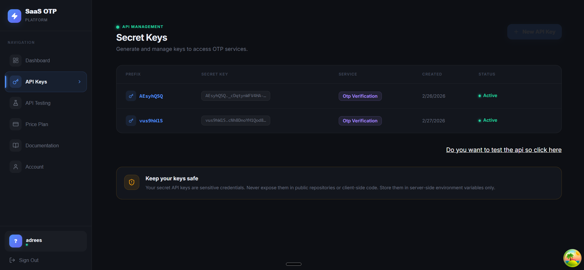 API Keys Management