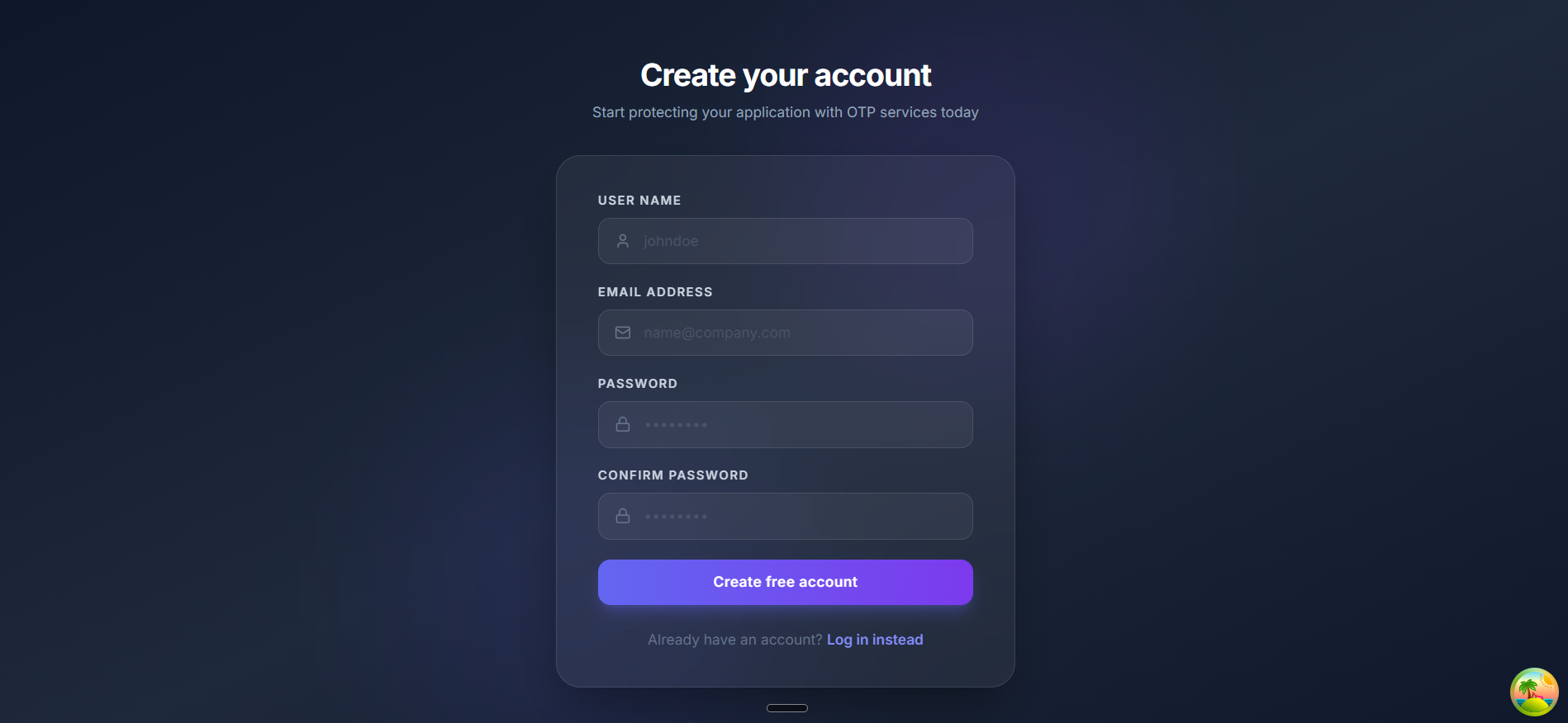 Registration Interface